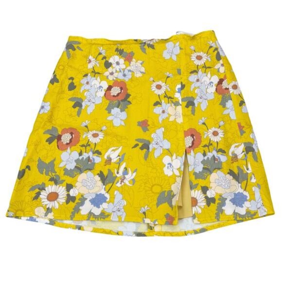 Aritzia Sunday Best Tatiana Mini Skirt in Floral Marigold Size 00 - Picture 3 of 6